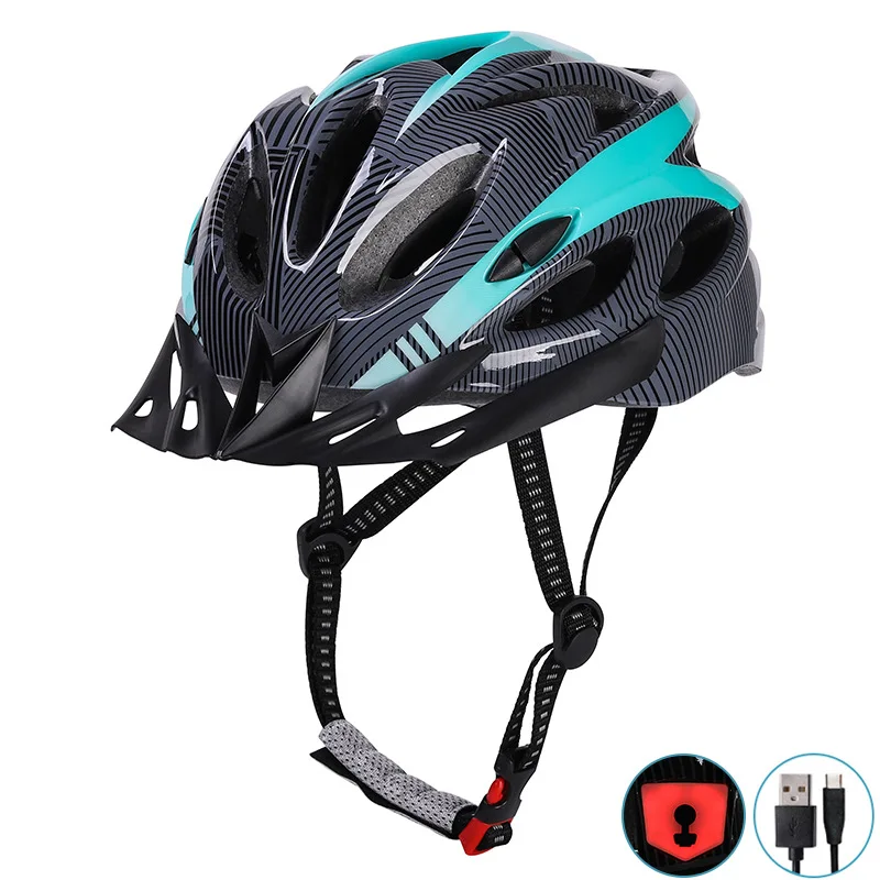 

The new mountain bike road helmet male and female integrated riding helmet with USB light riding equipment