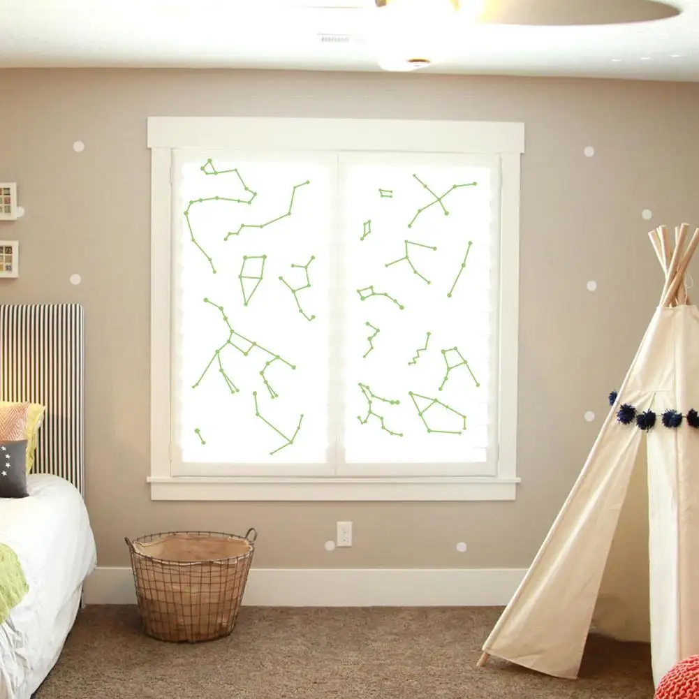 Флуоресцентные потолочные наклейки с двенадцатью созвездиями для спальни | Дом и