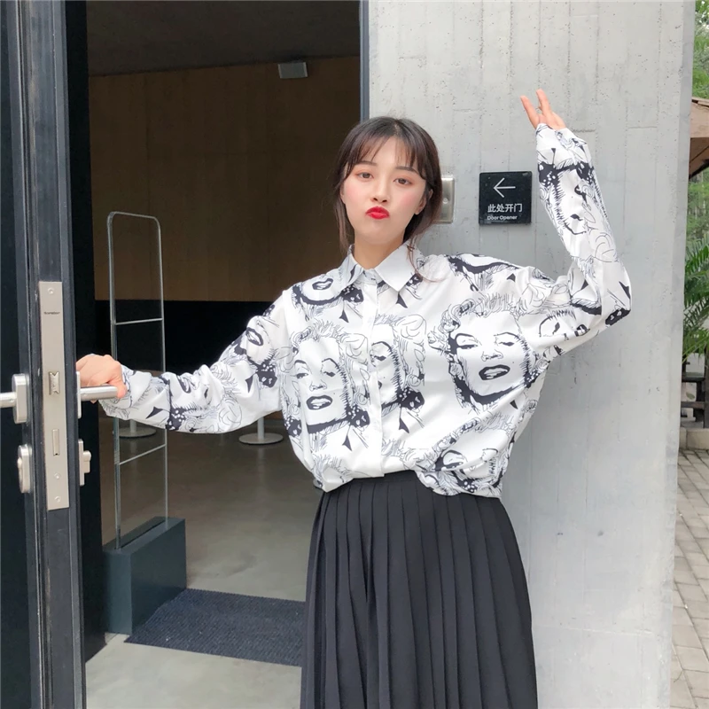 

Summer Long Sleeve Sunscreen Women's Clothing Blouses Character Loose Tops Fashion Chic Shirts Vintage Vestidos Femininos New