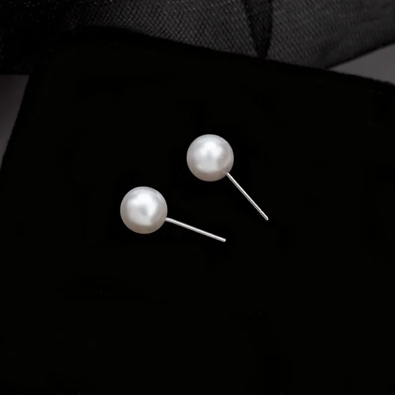 

Fashion 4/5/6/8/10mm Women Ear Studs Fine Simple Round Shape Lady New Earrings Trendy Birthday Gift For Girlfriend Party Jewelry