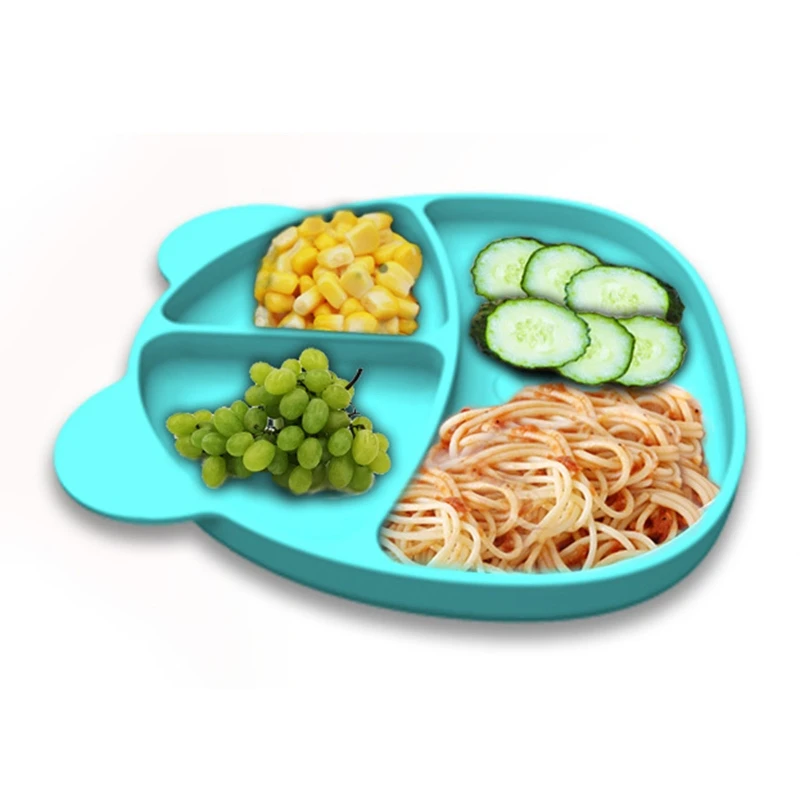 Тарелка для кормления младенцев детская посуда из пищевого силикона с