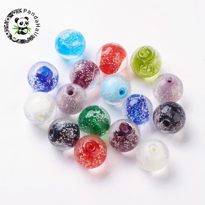 Светящиеся лампворк бусины ручной работы 200 шт. круглые смешанные цвета для