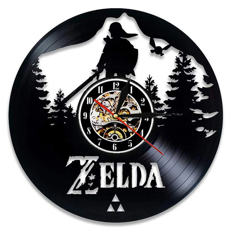 Виниловые настенные часы Zelda современный дизайн тема игры 3D часы винтажные виниловые настенные часы домашний декор подарки для детей