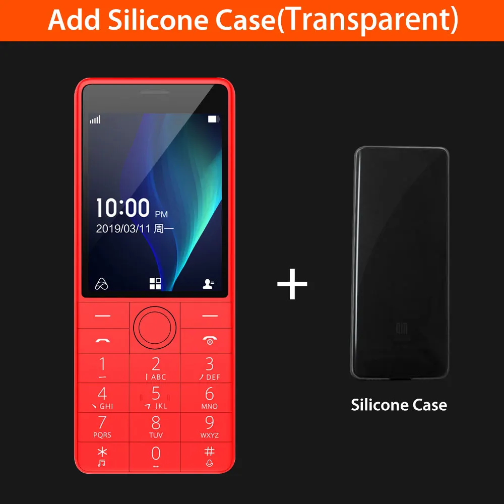 Add Silicone Case Xiaomi Qin 1S+ VoLTE 4G сеть Wifi 4G+ 512MB 2,8 дюйма 1480mAH bluetooth 4,2 инфракрасный пульт дистанционного управления gps Две sim-карты английский - Цвет: Add Silicone Case