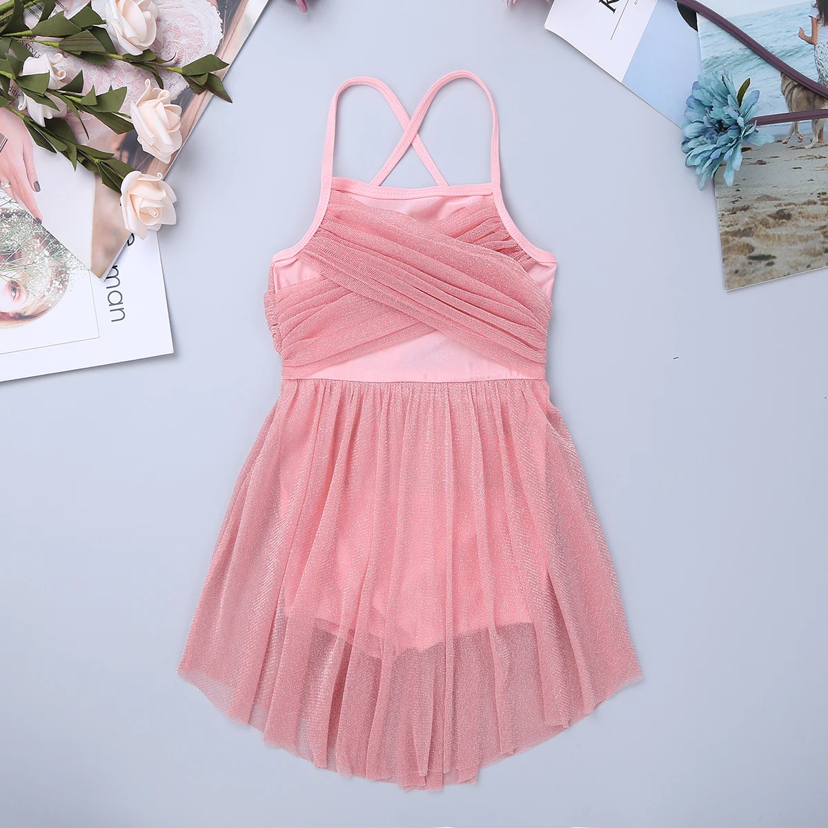 MSemis/детское балетное платье для девочек блестящее Сетчатое на бретельках