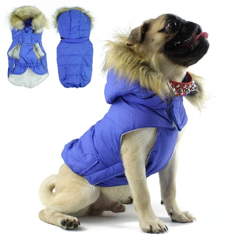 

Warm Winter Dog Clothes Vest Reversible Dogs Jacket Coat 3 Layer Thick Pet Clothing Waterproof Outfit for Small Large Dogs