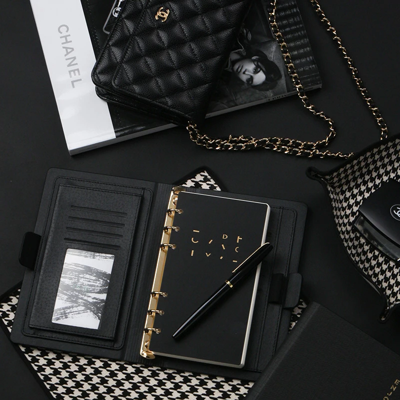 Кожаный Блокнот со спиральными листочками для офиса и бизнеса