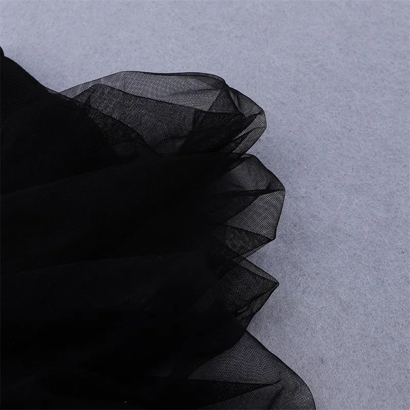 Вязаное женское Бандажное платье сексуальное с пышными рукавами и круглым