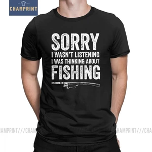 Мужская футболка с коротким рукавом, винтажная хлопковая Футболка с круглым вырезом и цитатой рыбака