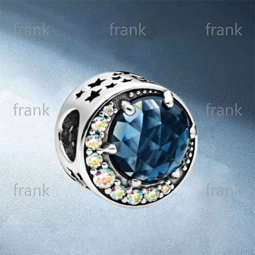 

798524C01 Moon & Night Sky Blue Crystal Charm