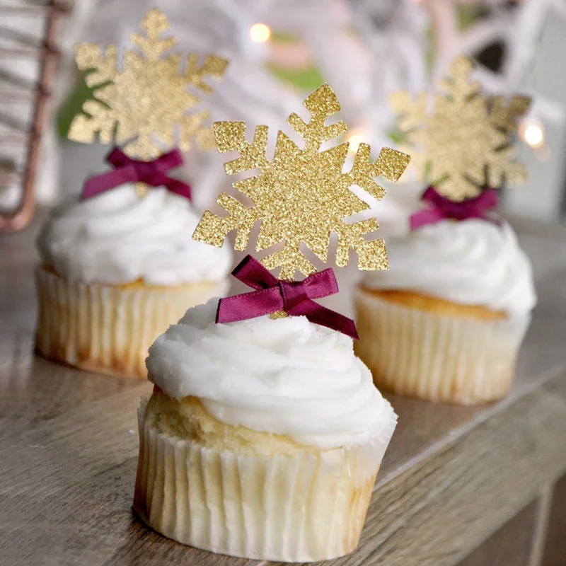 10 шт. вечерние снежинки для дня рождения Леденцы с блестками розовое золото