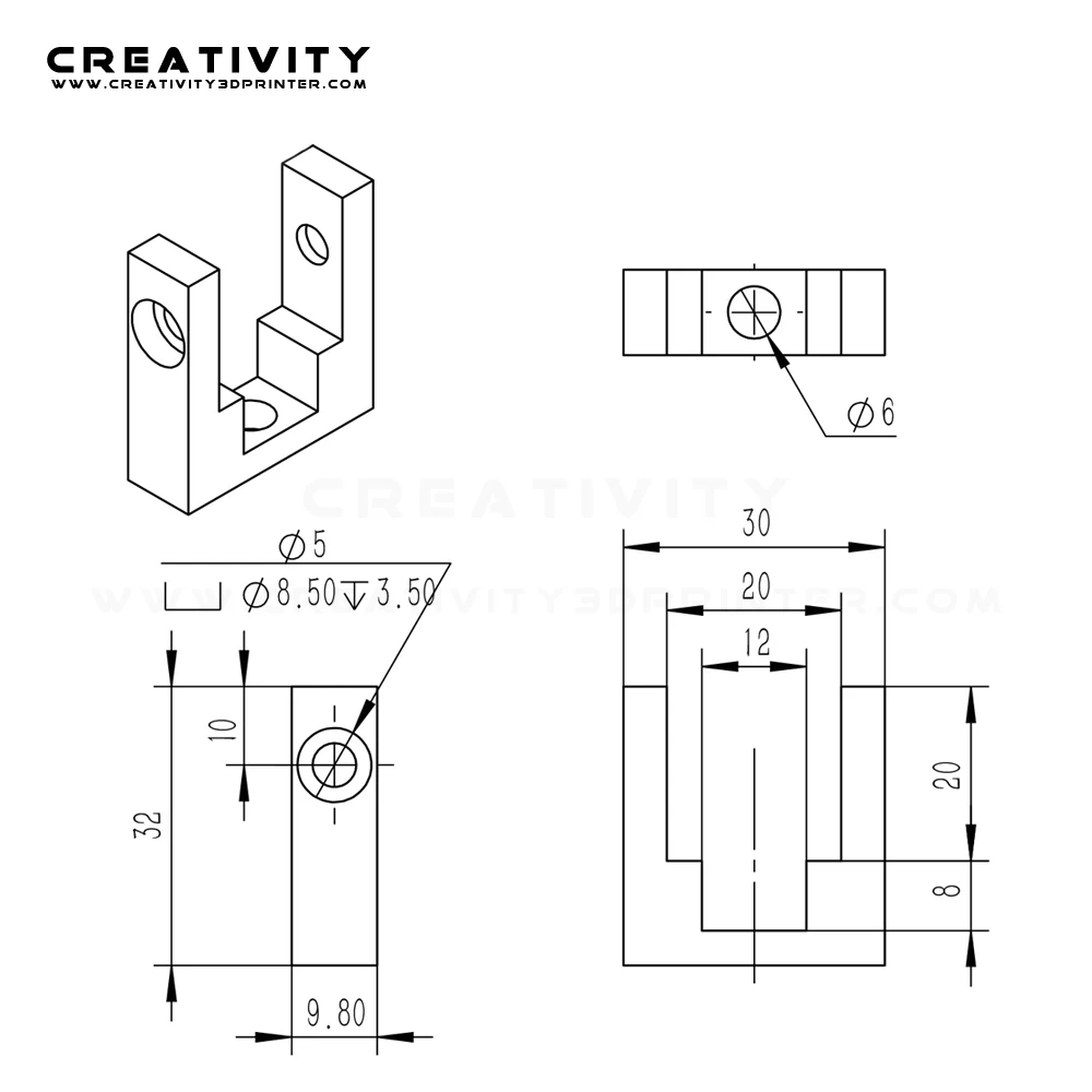 1 шт. BLV Ender-3 3D части принтера 2020 2040 профиль фиксированный блок MGN12 линейные