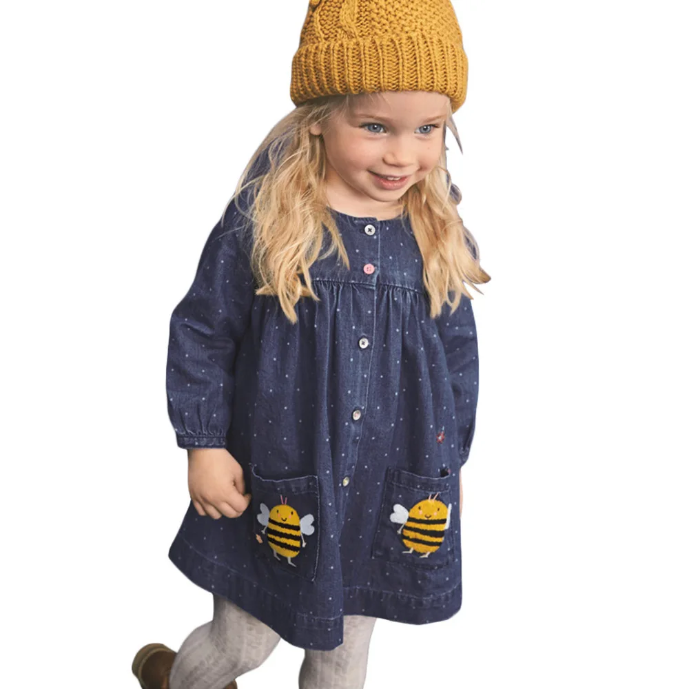 Little Maven-ropa de oto&ntilde;o para beb&eacute;s, apliques de animales, pana, Peter, Collar de ventilador, vestido de oto&ntilde;o para ni&ntilde;os de 2 a 7 a&ntilde;os-0
