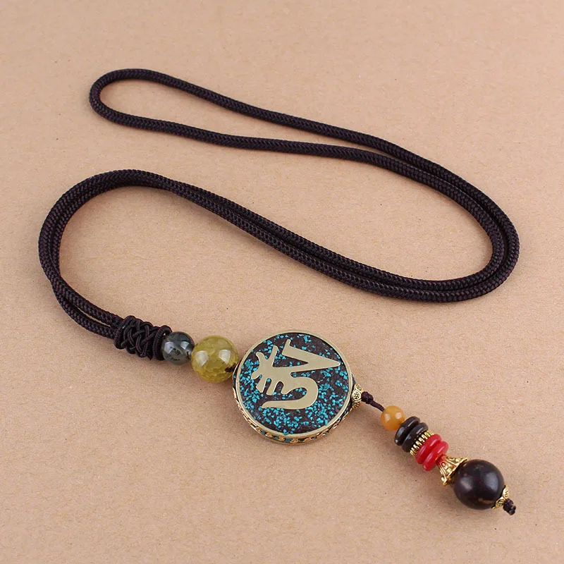 Новый Винтажный непальский длинный буддийский деревянный кулон и ожерелье из