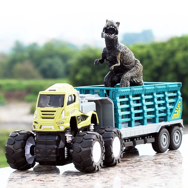 Kids Alloy Tractor Car Toy Animal Dinosaurs Transport Carrier Truck Toys Educational Learning for Children Christmas | Игрушки и хобби