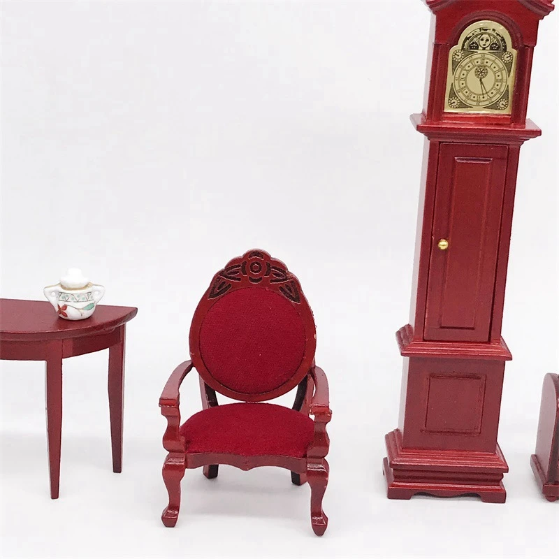 

1:12 Dollhouse Miniature Furniture Vintage Retro Carved Chair Single Chair for Living Room Dolls House Room Furniture