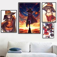 poster prints konosuba megumin cute girl japan anime gift ink canvas painting art wall pictures for living room decor %d0%ba%d0%b0%d1%80%d1%82%d0%b8%d0%bd%d1%8b