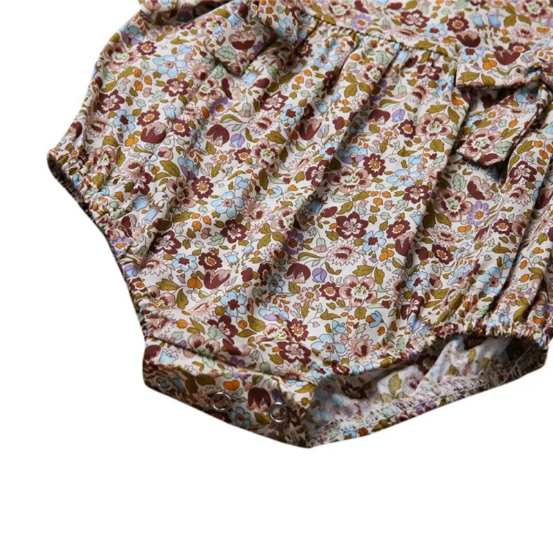 

Summer Flower Baby Girls Ruffles Romper Infant Newborn Baby Jumpsuit Playsuit Bow Baby Clothes