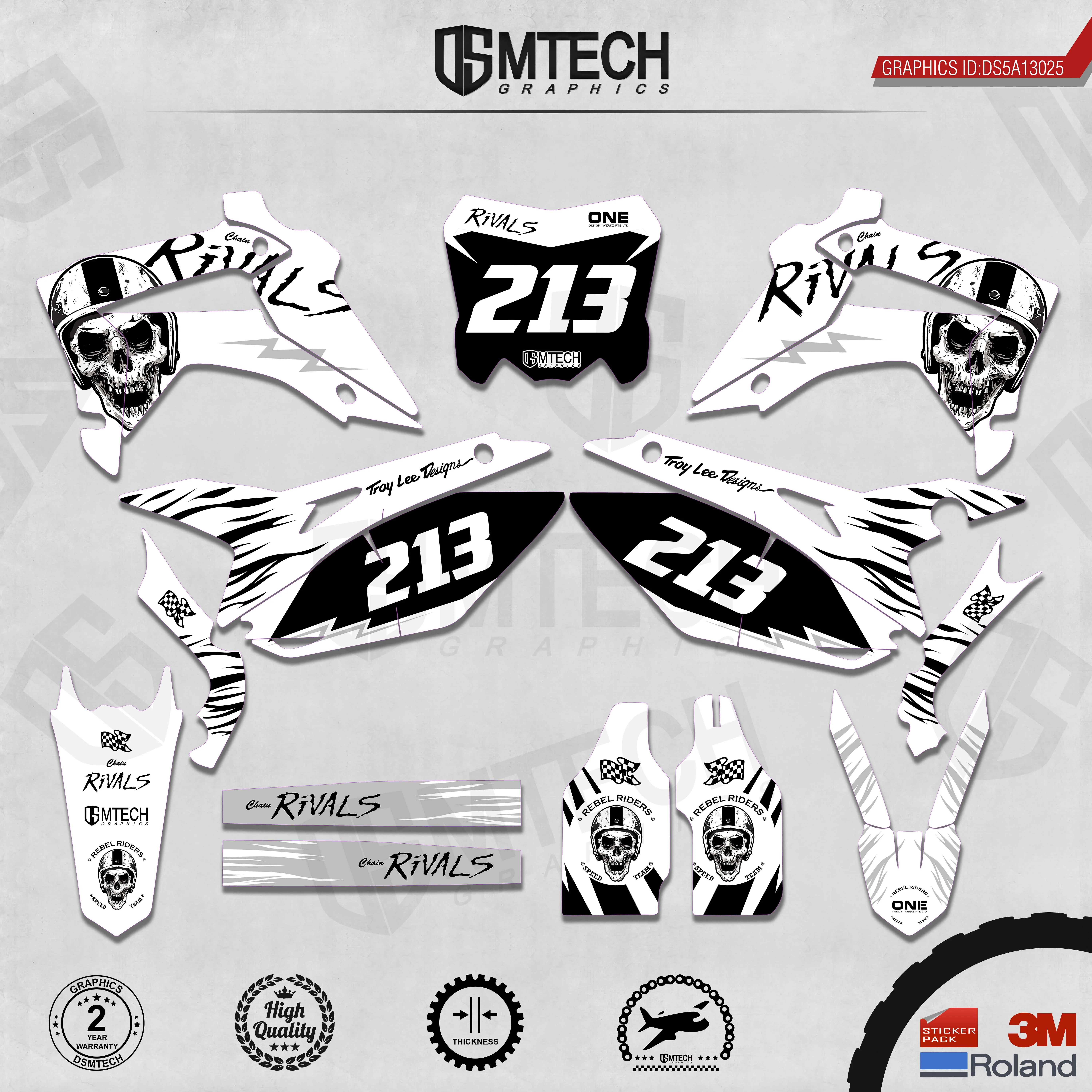 DSMTECH Customized Team Graphics Backgrounds Decals 3M Custom Stickers For 2014-2017CRF250R 2013-2016CRF450R 025