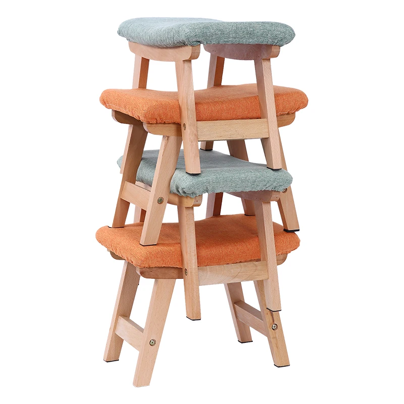 Модный тканевый стул седло диван для взрослых креативная деревянная скамейка