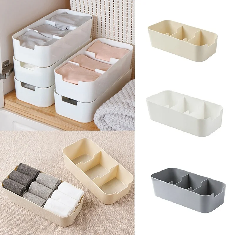 3/5 ячеек Штабелируемый органайзер для ящиков нижнее белье носки галстук коробка