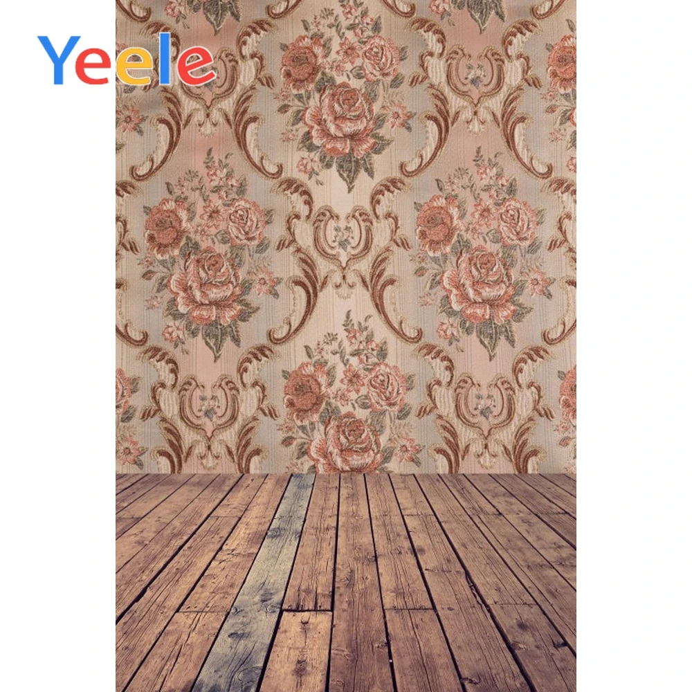

Фоны для фотосъемки Yeele с винтажным дамастским рисунком, деревянный пол, портретные фоны, индивидуальные фотографические фоны для фотостуд...