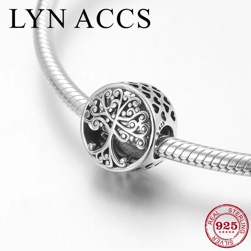 Лидер продаж 2019 925 пробы серебряные бусины в виде дерева семейной жизни круглые