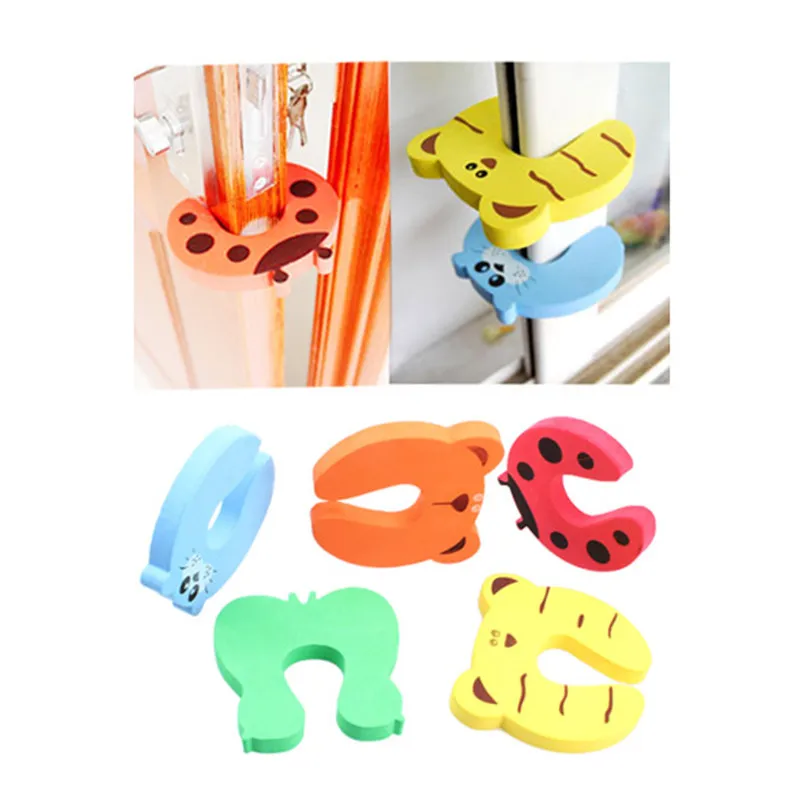 

5pc Child Baby Safety Products Cartoon Animal Stop Edge Corner for Child Guards Door Stopper Holder Protection from Children