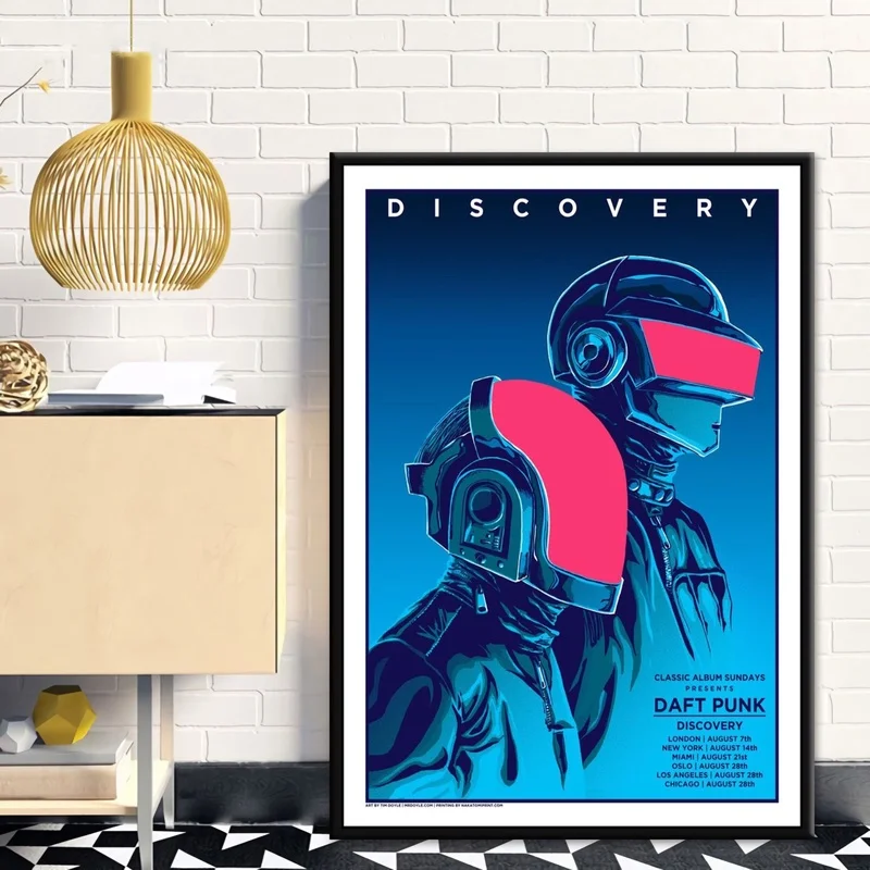 Альбом Daft в стиле панк с изображением маски музыкальной звезды винтажные постеры