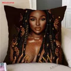Красивые черного цвета для девочек в африканском стиле сестра автомобильные подушки диван-Подушка Чехол из хлопка и льна, удивительная Африка Красота искусство льняная Наволочка на подушку