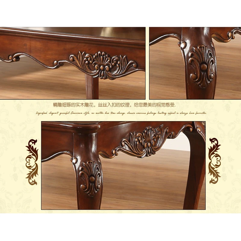 Деревянный обеденный стол с Обеденным стулом из натуральной кожи WA647|Наборы для