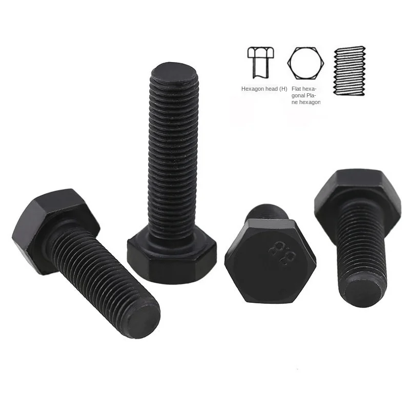 

Gb5785 spot 8.8 fine tooth external hexagon screw black external hexagon young tooth bolt screw m8-m12 10PCS