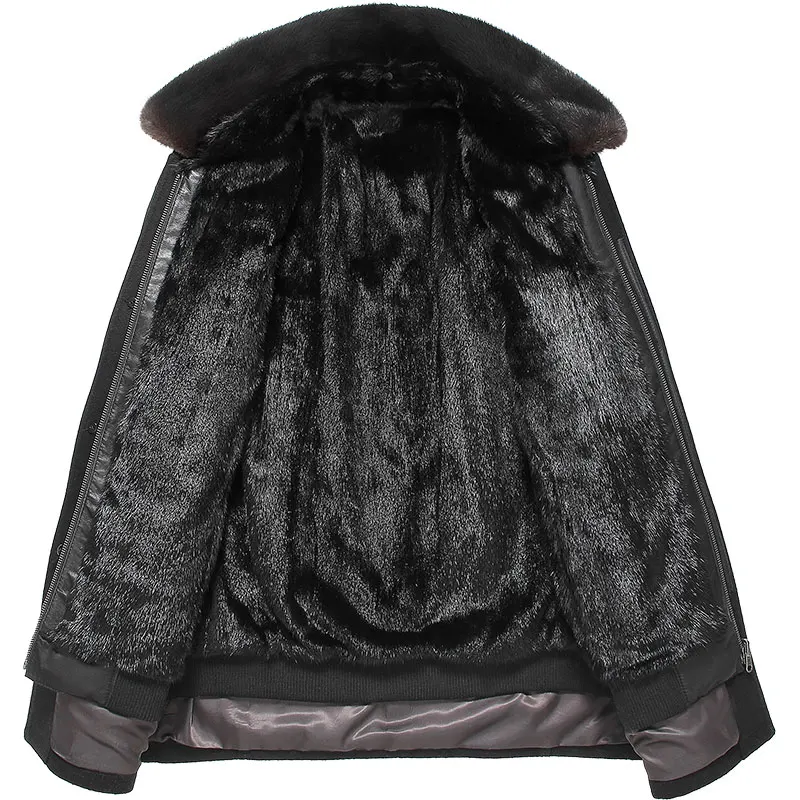 Мех 2020 натуральное пальто мужская зимняя куртка теплая шерсть кашемировое