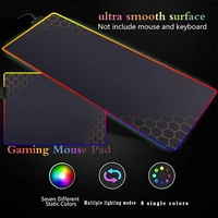 hexagon texture large rgb gaming mouse pad gamer mousepad led light illuminated usb wired colorful luminous non slip mouse mice