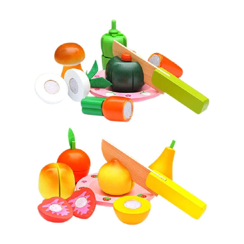 

Игрушки для еды для детей, кухня, искусственные фрукты, деревянные Мини-ножи для детей старше 3 лет