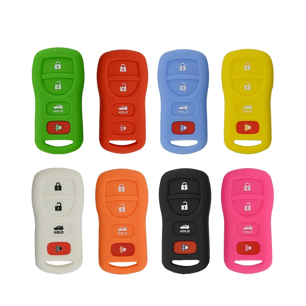 

OkeyTech Remote Car Key Silicone Case For Nissan Altima Armada Maxima Sentra 350Z 4 Buttons Protection Cover Rubber Silicone