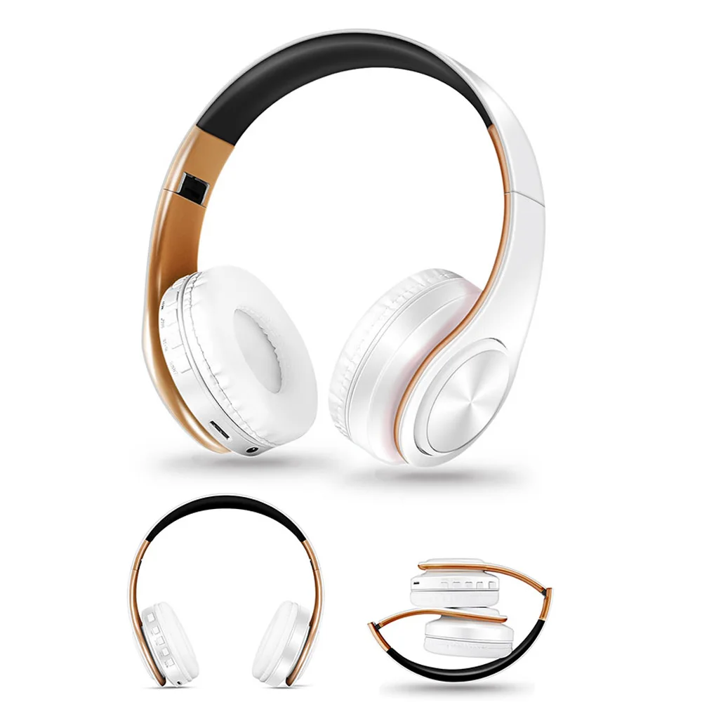 White Gold Беспроводные наушники Bluetooth гарнитура стерео Складные Спортивные Беспроводные наушники с микрофоном игровая гарнитура беспроводные наушники - Цвет: White Gold