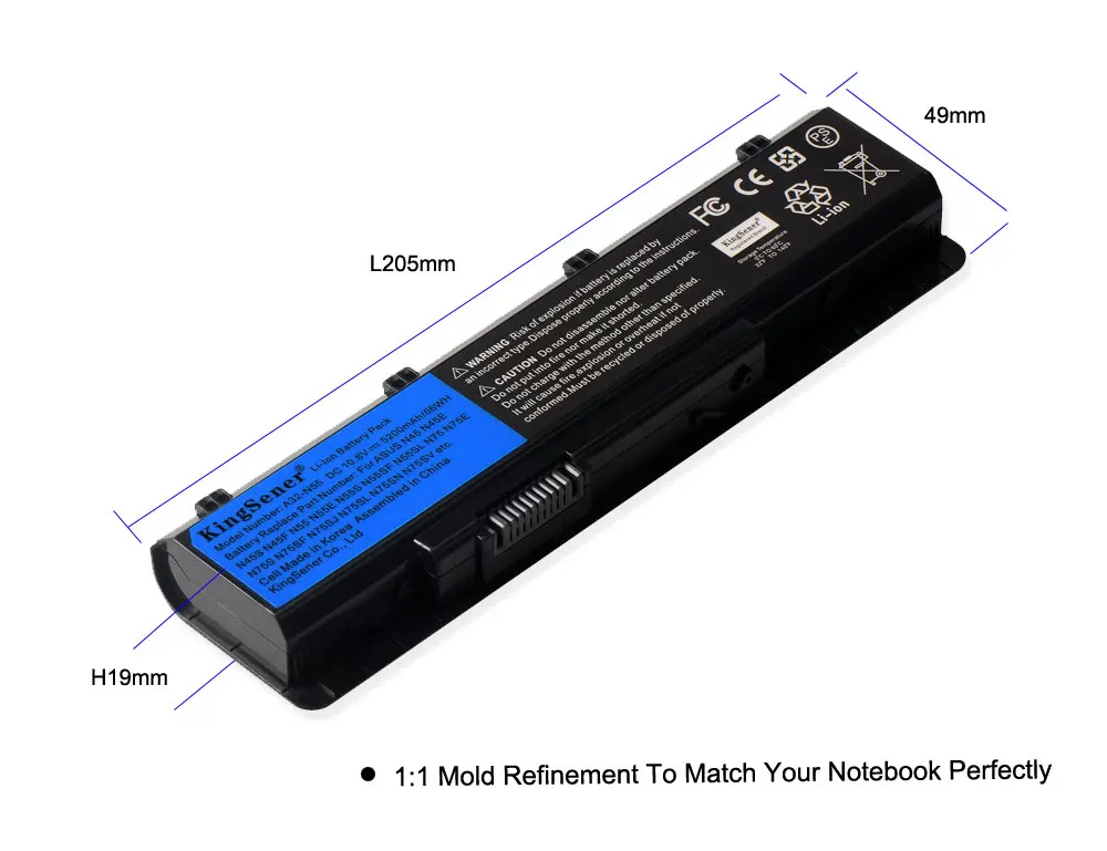 Аккумулятор для ноутбука KingSener 10 8 В 56 Втч ASUS N45 N45SF N55E N75S N45E N45SJ N55S N75SF N45F N45SL N55SF N75SJ