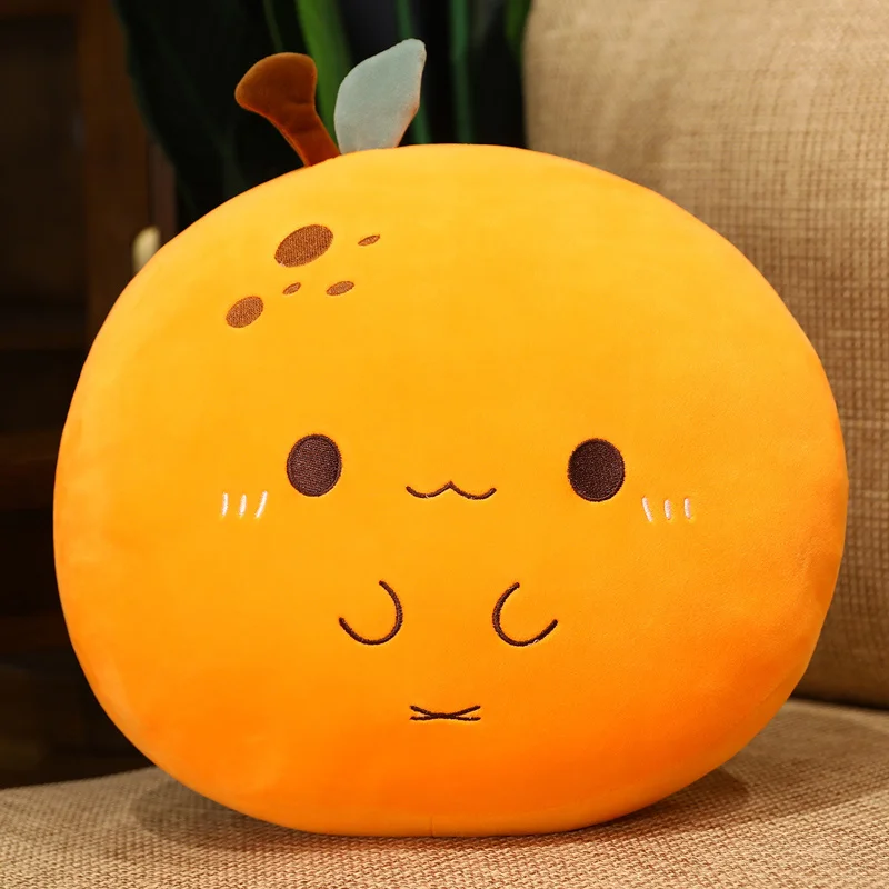Almohada de peluche de frutas para dormir, coj&iacute;n suave de color naranja, azul, melocot&oacute;n, Kawaii, decoraci&oacute;n para sof&aacute; y cama-2