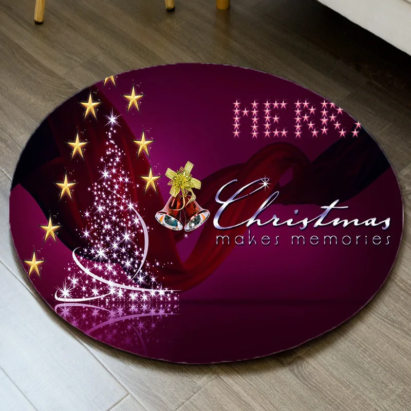 Рождественские круглые ковры домашний декор прикроватные коврики Придверный