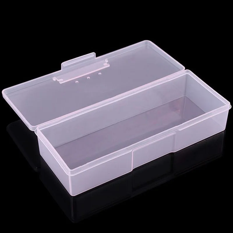 

1PC Pink/Transparent Empty Organizer Container Box Multifunction Rectangular Plastic Storage Box For Nail Art Tools 19.5*7.5cm
