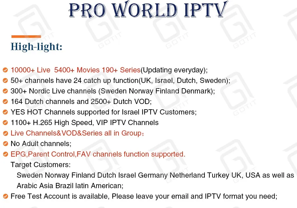 GOTIT лучшая Швеция Скандинавия Европа Норвегия Дания IP tv с 6k 4G/32G Android 9,0 двойной wifi BT 4,1 HDMI вход ТВ коробка