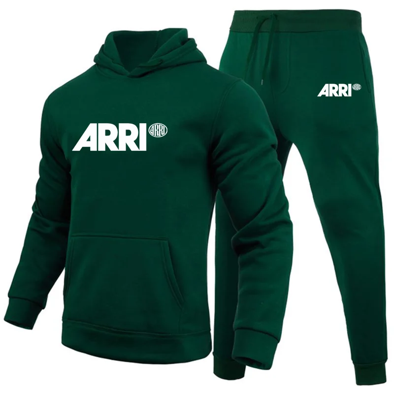 

Мужской спортивный костюм с капюшоном ARRI, черный повседневный костюм из двух предметов, толстовка с капюшоном и штаны, Осень-зима 2019