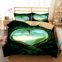heart tree root ocean blue sky 3d printed bedding set bed sheet and quilt cover pillowcase bedroom us size eu size soft cotton
