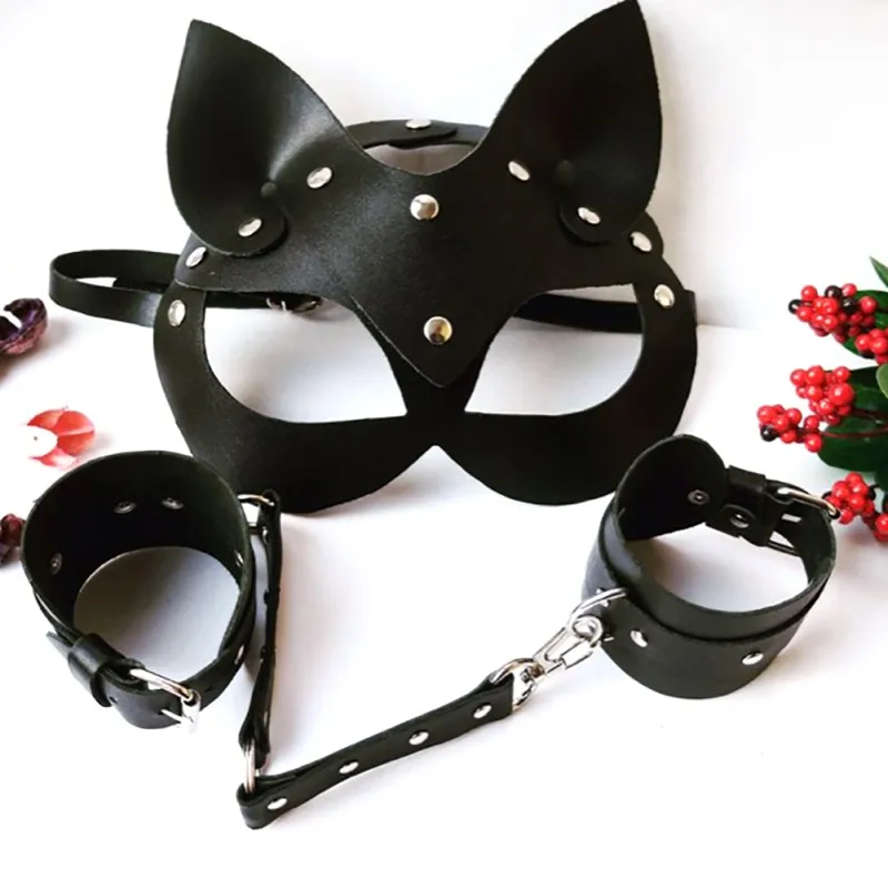 

Halloween Mask Sexy Half Face Cosplay Cat Mask Pu Leather Halloween Masquerade Carnival Party Masks Adult Play