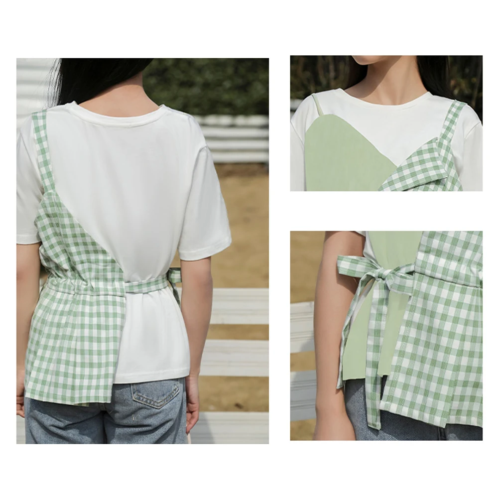 2021 Summer Lovely Plaid Fake Two Piece Women T-shirt Fashion Korean Harajuku Patchwork Loose Round Neck Short Sleeve Tee