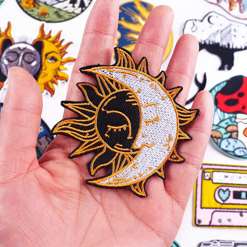 Вышитые солнцезащитные нашивки на одежду сделай сам с аппликацией гор Outdoot для