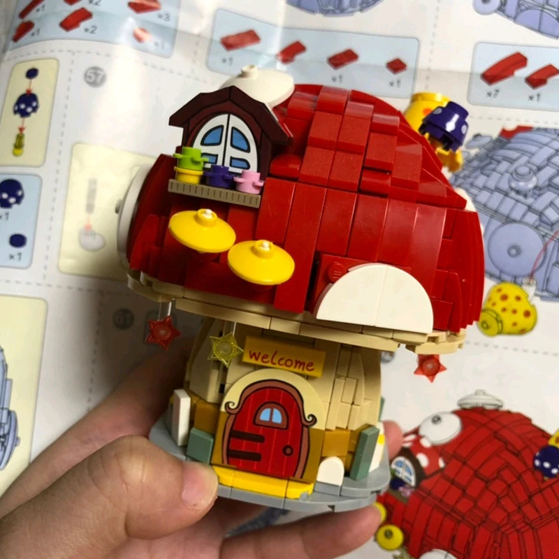 LOZ 4103 мисс чудо лес гриб коттеджный домик цветок Звезда 3D модель DIY Мини блоки