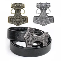 odin vikings god hammer cowboy jeans gift finished belt buckle gold silver with loop mens jeans accessories fit 4cm wide belt