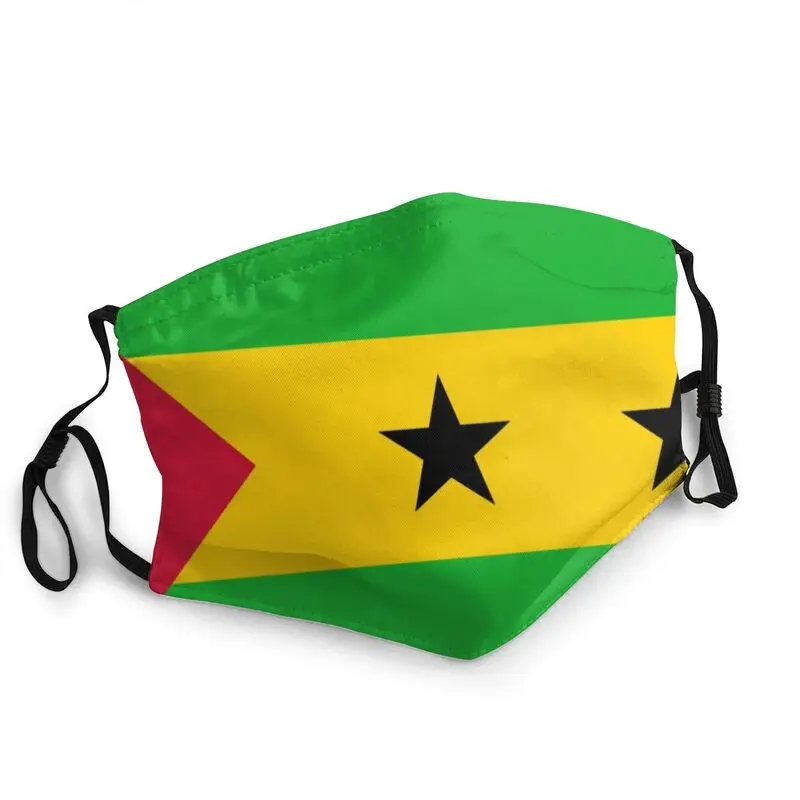 

Flag Of Sao Tome And Principe Reusable Face Mask Unisex Adult Dustproof Protection Cover Respirator Mouth-Muffle